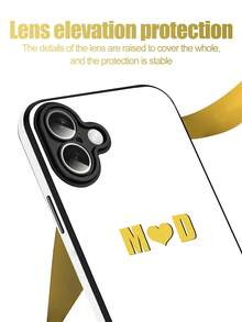 1 Ốp lưng iPhone 16 tùy chỉnh với các chữ cái và biểu tượng DIY được cá nhân hóa, thủ công bằng giấy bạc vàng, ốp lưng điện thoại tối giản cao cấp có họa tiết vải, được bọc hoàn toàn bằng phim ống kính, quà tặng hoàn hảo cho Giáng sinh, sinh nhật, Halloween cho bạn trai, bạn gái, bạn thân, gia đình và chính bạn. Tương thích với iPhone 16/15/14/13/12 Pro Max. - Nhiều màu - Xem 3