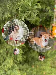 1pc Customized Photo Christmas Tree Pendant, Personalized Photo Decoration For Christmas Trees, Personalized Christmas Home Decoration, Customized Christmas Decorations, Personalized Christmas Makeup Accessories, Perfect Choice For Christmas Tree Decoration And Gifts, As Well As Customized Photo Perfect Christmas Gifts For Family And Friends Birthday Graduation