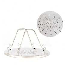 2PCS Foldable 4 Slice BBQ Toaster Tray Bread Toast Rack Grill Outdoor Camping UK - Silver - View 5