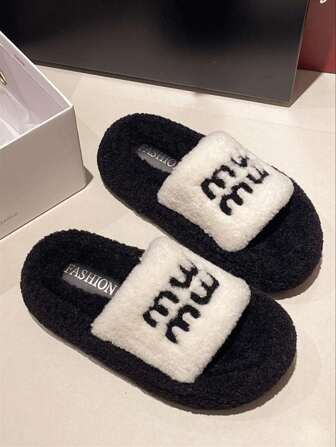 Pantuflas con suela gruesa y esponjosa para mujer 2025, para uso en exteriores, otoño/invierno, plataforma tipo slip-on para mujeres de baja estatura, altura del tacón 4cm, adecuadas para uso en interiores/oficina