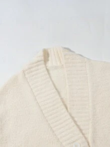 ANDREILEE 男士宽松休闲V领长袖毛衣，带口袋，版型宽松，时尚有型，适合春、秋、冬三季穿着。 - 杏色 - 查看 6