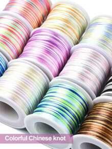 1 rola de 50 de metri 0,1 cm cordon de nailon cu gradient multicolor, potrivit pentru bricolaj, țesut brățări, colier, bijuterii și margele