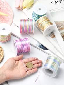 1 rola de 50 de metri 0,1 cm cordon de nailon cu gradient multicolor, potrivit pentru bricolaj, țesut brățări, colier, bijuterii și margele