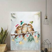 Christmas Wall Art, Christmas Bird Winter Art Print, Holiday Poster, Stylish Christmas Decor, Winter Poster, Christmas Print, Winter Themed Print, Seasonal Home Decor, Winter Wall Art, No Frame - Multicolor - View 10