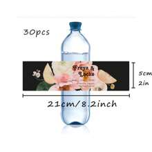 30 Pcs Custom Water Bottle Labels Stickers Self Adhesive Candy Wrap Bridal Shower Decor Personalized Text