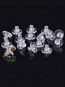 20/50/100 chiếc/gói Nút tai bằng silicon hình bánh hamburger sáng tạo tối giản trong suốt, Phụ kiện bông tai DIY cao cấp - Nút bịt tai bánh burger bằng silicone - Xem 6