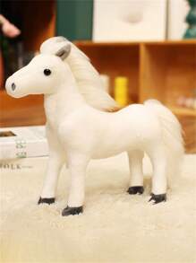 Peluche de cheval réaliste en peluche, poupée de peluche, coussin. Matériau doux et confortable. Cadeau créatif pour petite amie, petit ami, ami. Décoration de chambre à coucher/salon