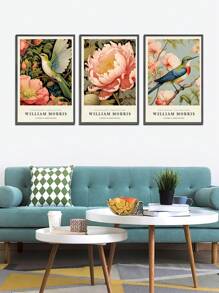 3 件套 William Morris 墙壁艺术 3 件套 大型带框复古植物多彩抽象自然花卉帆布艺术 适用于客厅卧室办公室装饰 8 英寸 X 10 英寸 12 英寸 X 16 英寸 16 英寸 X 24 英寸 - 彩色 - 查看 2