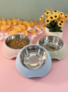 全新心形防溅单宠物碗，不锈钢狗猫喂食盘 - 彩色 - 查看 11