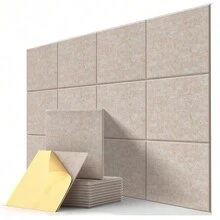 12pcs Square 30cm High Density Polyester Fiber Acoustic Sound Absorption Panels, Self-Adhesive, Soundproofing Decorative Wall Tiles, Suitable For Kindergarten, Recording Studio, Office