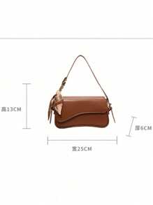 Women's Solid Color Crossbody Bag Elegant Shoulder 2 Handles [2010] - trắng - Xem 5