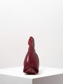 Bolso de asas tipo hobo minimalista Y2K, bolso de viaje de vacaciones para chicas, clutch lindo con un , bolso burdeos