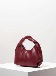 Bolso de asas tipo hobo minimalista Y2K, bolso de viaje de vacaciones para chicas, clutch lindo con un , bolso burdeos