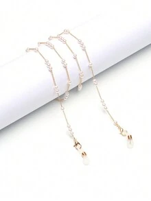 1件珍珠眼镜链女颈挂时尚个性多款珍珠链太阳镜便携挂绳防丢链耳机链眼镜配件女款 - 彩色 - 查看 5