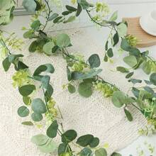 10/1pc Cây mô phỏng Cành bạch đàn Lá táo Lá bạch đàn Cây bạch đàn mây Rừng lá tiền Vòng hoa Giáng sinh Cỏ thông Cây xanh Đạo cụ cảnh quan Bố trí hoa Lá thông Hoa giả Trang trí nhà Thích hợp cho phòng khách Học tập ngoài trời, Halloween, Trang trí Halloween - màu xanh lá - Xem 4