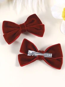 Bộ 2 kẹp tóc nơ vải màu đỏ cho bé gái, phụ kiện tóc thời trang, đồ dùng cần thiết khi đi du lịch và quà tặng dự tiệc. Theo dõi cửa hàng của chúng tôi để cập nhật những mẫu thiết kế mới nhất và nhận ưu đãi giảm giá 20% cho đơn hàng tiếp theo. - Màu Đỏ Sâu - Xem 5
