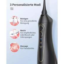 Fairywill Water Flosser Cordless Rechargeable USB Charger Dental Irrigator 300ML - Black - View 4