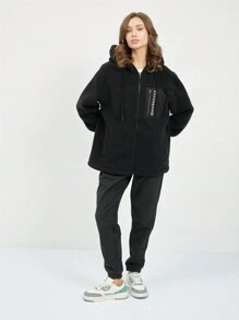baasploa 1pc Women's Thermal Top Fashion Polar Fleece Women's Winter Warm And Thick Rest Sports Fashion Winter Women's Thermal Coat