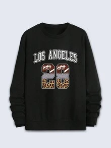 3 piezas Sudadera de hombre con estampado de retrato y eslogan