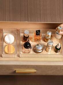 10pcs Makeup Drawer Organizers, Transparent Makeup Storage Boxes With Dividers And Vanity Drawers, Includes 4 Different Sized Clear Plastic Drawers, Makeup Display Rack, And Organizational Compartments, Suitable For Vanity, Desk, Bathroom, Kitchen, And Office Gifts For Women - Multicolor - View 6