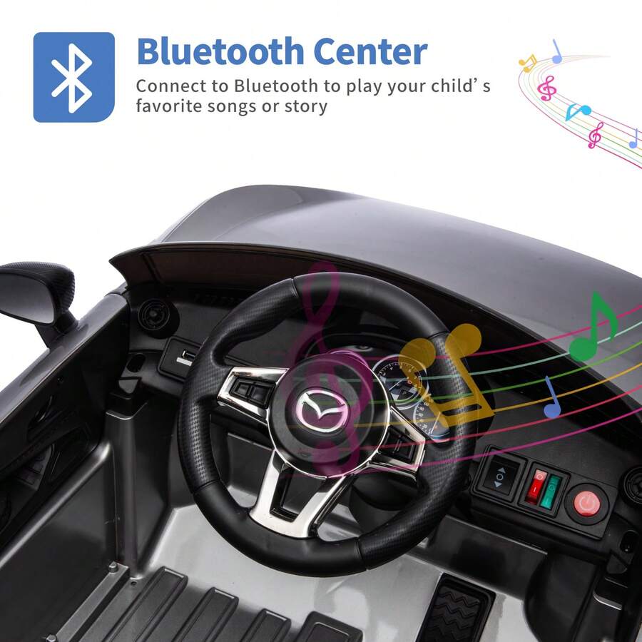 12V Ride On Car For Kids, MX5 Licensed Electric Car With Remote