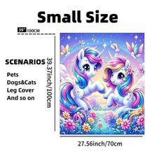 舒适的独角兽法兰绒毯子，柔软温暖，适合所有季节 - 非常适合沙发、床、办公室和旅行 - 理想的节日礼物 - 彩色 - 查看 8