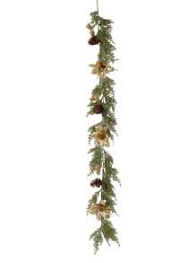 1 pièce, 120 cm Vigne de Noël artificielle, plante factice, guirlande de Noël, vigne de fleurs artificielles, couronne de Noël artificielle - fleurs réalistes et pommes de pin factices, feuilles vertes denses, convient pour la décoration intérieure et extérieure de la maison, décoration de Noël extérieure, cheminée, décoration de table à manger, rideaux, fenêtres, escalier, décoration pour fête de Noël, anniversaire de mariage - choix idéal pour une ambiance festive de Noël
