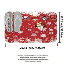 4pcs Christmas Decoration Ball, Snowflake & Red Print Shower Curtain Set, Waterproof Bathroom Divider Curtain, Non-Slip Floor Mat Carpet, Toilet U-Shaped Mat, Toilet Lid Cover, Holiday Home Bathroom Accessories Curtain Set Home Bathroom Decor Summer