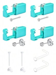 CIZME Ear Piercing Kit Gold Nose Piercing Kit Belly Button Piercing Kit Ear Piercing Gun Kit Belly Piercing Kit Disposable Earring Piercing Kit Self Piercing Kit Belly Button Piercing Kit At Home - Sliver/Gold - View 14