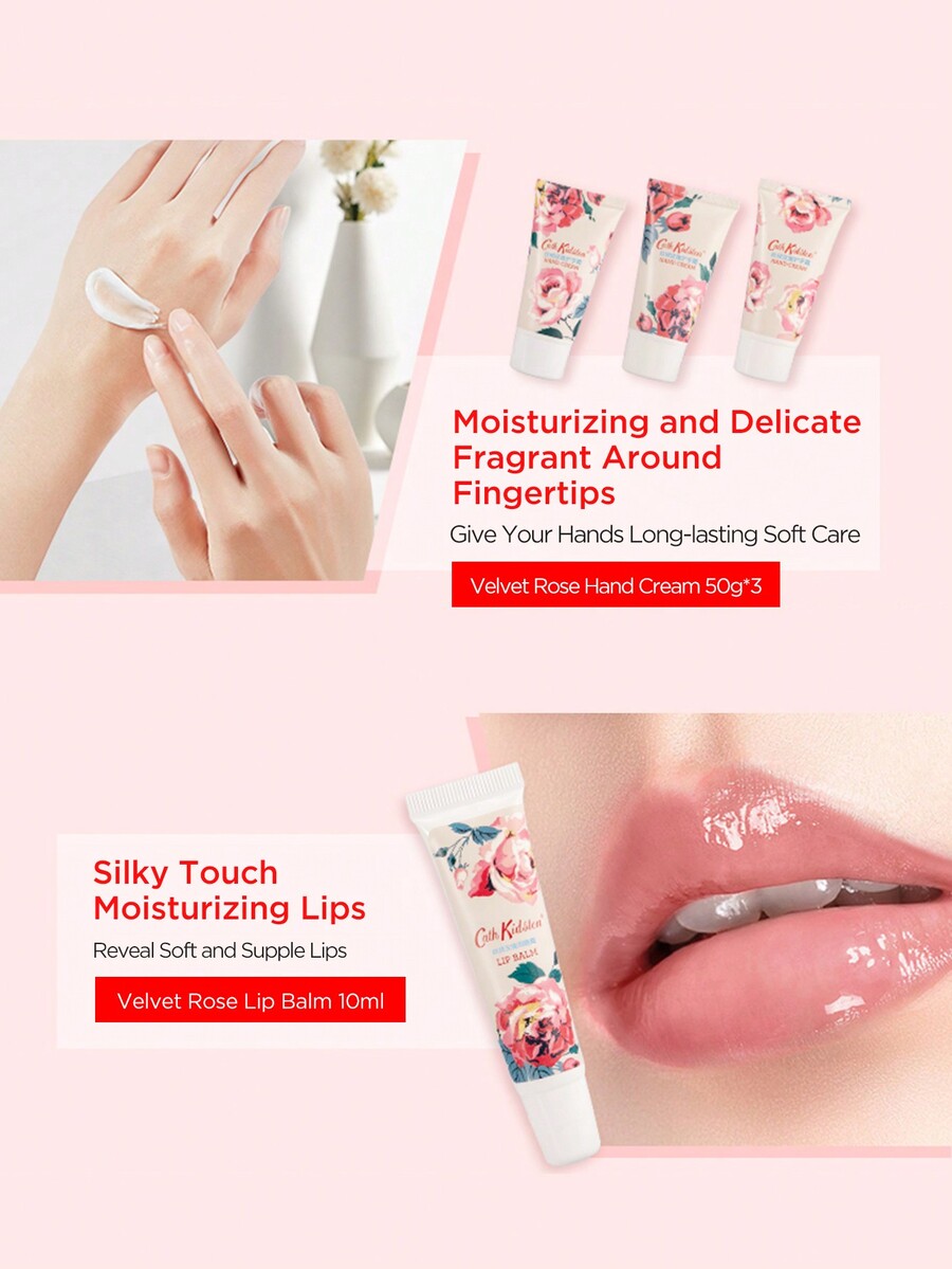 CATH KIDSTON British Brand Skincare Set, Velvet Rose Gift Set Includes