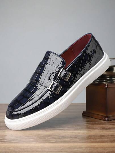 Novos Sapatos Masculinos Com Fivela E Tiras, Calçados Sociais Casuais De , Estilo Europeu E Americano