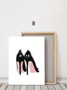 1/3pcs Parisian Love & Fashion Canvas Art Set - Waterproof, Wooden Framed Posters With Lips, Perfume & Pink High Heels Designs For Bedroom, Living Room, Office Decor,Wall Art Gifts Birthday Graduation