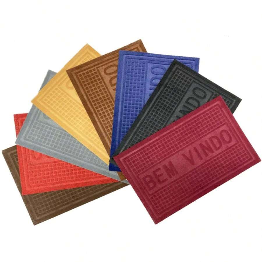 Welcome Mat Entrance Door Mat Non-Stick Rubberized Polyester Hallway Home Decoration - Màu ngẫu nhiên - Xem 1