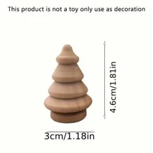 2025 可爱迷你木制圣诞树装饰 - DIY 手工家庭办公桌装饰，适用于客厅、卧室、厨房和浴室装饰 - 理想的节日礼物套装 1/5 件