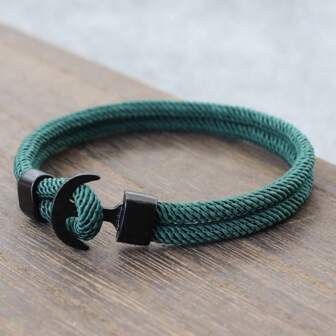 51Luckind Herren Anker Armband, doppellagiges nautisches Armband, Geschenk für ihn, Surf Schmuck
