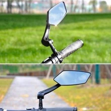 2PCS Bicycle Bike Cycle Handlebar Rear View Mirrors Rearview Rectangle Back Mirror - Left - View 2