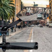 2PCS Bicycle Bike Cycle Handlebar Rear View Mirrors Rearview Rectangle Back Mirror - Left - View 3