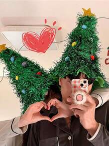 1Pc Mũ cây thông Noel Mũ Giáng sinh hình hành lá Đạo cụ chụp ảnh Mũ Giáng sinh, Đồ trang trí Giáng sinh, Đạo cụ hóa trang ngày lễ - Nhiều màu - Xem 5