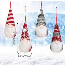 Bộ 8 đồ trang trí cây thông Noel hình chú lùn, đồ trang trí nhà ngày lễ bằng vải nhung thủ công Thụy Điển - Nhiều màu - Xem 3