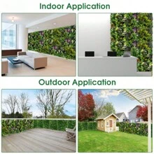 Artificial Grass Wall Panels, Plant Wall, 10x10in Green Wall Decoration, Decorative Privacy Hedge, Sun Protection Green Wall Decoration, Square Plastic Lawn Plants, Home Wall Decoration Simulated Greenery, Indoor And Outdoor Green Wall, Garden Fence Wall Decoration With Background Simulated Plants. - Multicolor - View 10