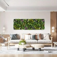 Artificial Grass Wall Panels, Plant Wall, 10x10in Green Wall Decoration, Decorative Privacy Hedge, Sun Protection Green Wall Decoration, Square Plastic Lawn Plants, Home Wall Decoration Simulated Greenery, Indoor And Outdoor Green Wall, Garden Fence Wall Decoration With Background Simulated Plants. - Multicolor - View 9