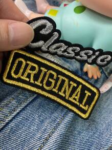 1 Set Of 2pcs Original Classic English Letter Embroidery Patch Iron On Patches Clothing Decoration Badge Cloth Stickers DIY Suitable For Backpacks, Jeans, Jackets, T-Shirts, Hats, Dresses, Etc
