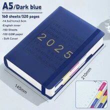 2025 A5 计划本笔记本日程本英文月/周/日计划本日记本学生礼品办公和学校用品文具