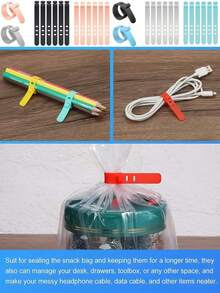 3 Holes Silicone Strap Wire Organizer, Anti-Lost Earphone Charging Cable Bundle Strap, Storage Buckle Data Cable Winding Cable, Silicone Data Cable Organizers, Reusable Colorful Cable Ties, Adjustable Fastening Cable Ties, Cable Ties, Data Cable Organizer Travel Essentials Workout Camping Holiday Essentials Vacation Accessories Travel Accessories Cruise - Multicolor - View 6