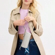 Coach Nolita 20 拉链开合可拆卸肩带面料和牛皮手提包斜挎包单肩包常规款女款银色 - 銀色 - 查看 4