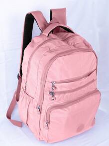 Large Backpack 5 Compartments Durable Travel Gym Work College - Pink - View 2