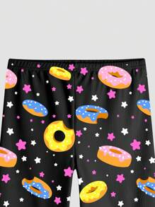 Tween Girls Snug Fit Unicorn & Rainbow Donut Print Long Sleeve Pajama Set - Multicolor - View 5