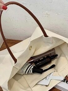 定制文字学生大容量手提包单肩购物袋简约手提包苏风女士单肩手提包简约休闲手提包女士周年纪念礼物，生日礼物，母亲节礼物，父亲节礼物，朋友礼物，送给妈妈/爸爸的礼物，送给她/他的礼物，送给女朋友/男朋友的礼物 - 彩色 - 查看 6