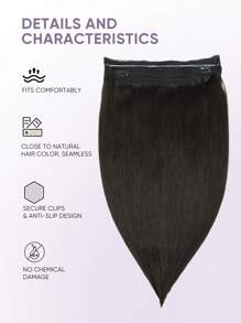 Invisible Wire Hair Extensions Human Hair Color 2 Dark Brown 12-22 Inch Remy Human Hair Fish Line Hair Extensions Halo Hair Extensions - S2 - View 4