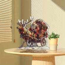 节日圣诞老人亚克力桌面装饰 - 适合节日装饰和礼物，适合办公室或卧室桌面展示，5.9 英寸方形 - 彩色 - 查看 6